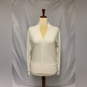 Athleta Beige V-neck Sweatshirt